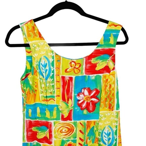XID Xtreme Island Designs Hawaii sundress bold floral VTG Vintage 6118 XS - Picture 2 of 6
